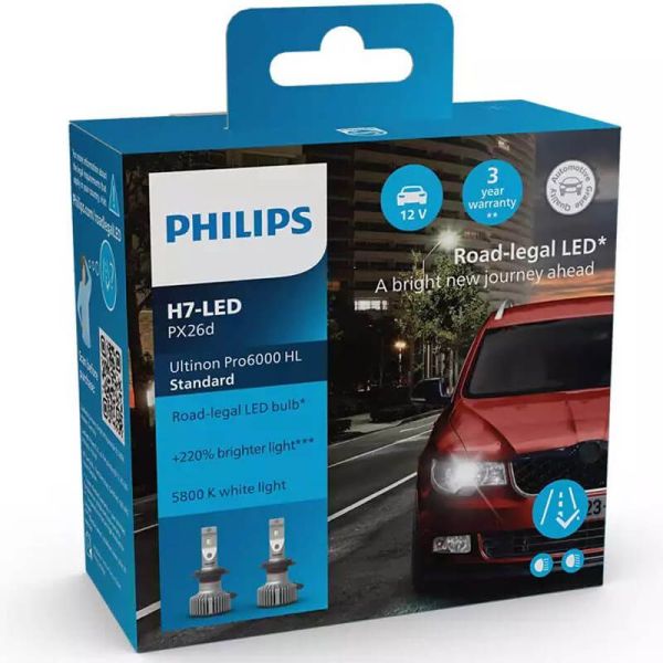 Bombillas H7 Led Ultinon Pro6000 HL Standar homologadas en España +220% 11972U60SX2 | LeonLeds