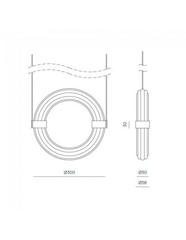 Plafonnier LED vertical ELLI dimmable noir dimensions du produit