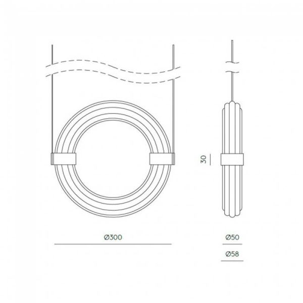 Lâmpada de teto LED vertical ELLI com medidas de produto preto regulável