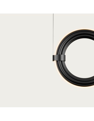 Lámpara de techo LED ELLI vertical regulable negro detalle tulipa