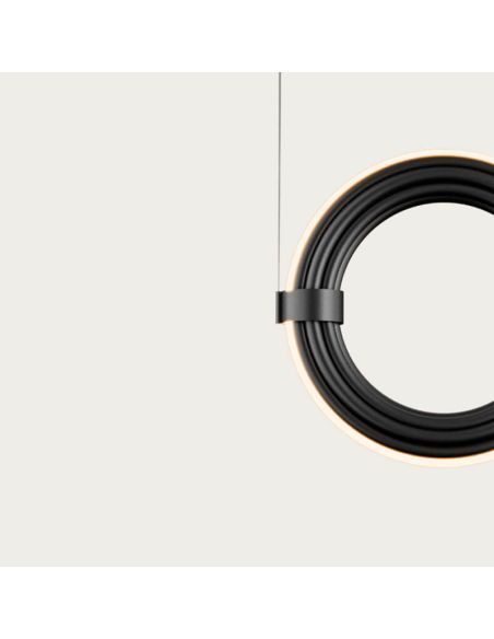 ELLI plafonnier LED vertical dimmable détail tulipe noire