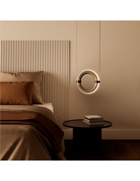 ELLI plafonnier LED vertical dimmable noir photo d'ambiance