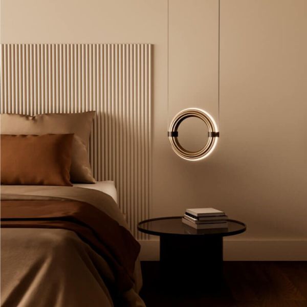 ELLI plafonnier LED vertical dimmable noir photo d'ambiance