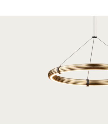 Candeeiro de teto LED horizontal ELLI com detalhe dourado ajustável