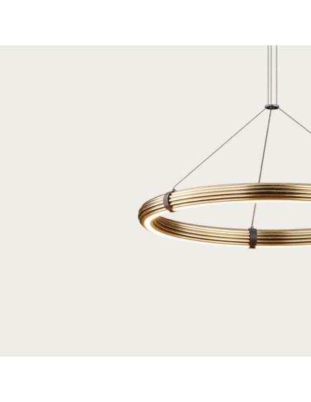 Lámpara de techo LED ELLI horizontal regulable oro detalle