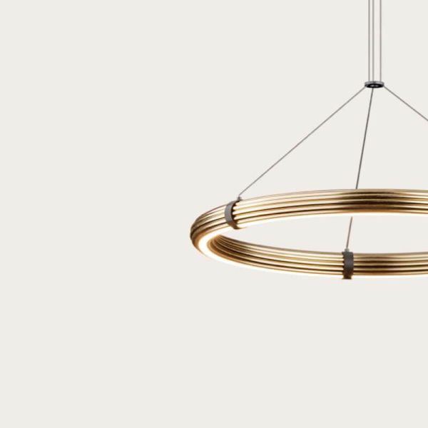 Candeeiro de teto LED horizontal ELLI com detalhe dourado ajustável