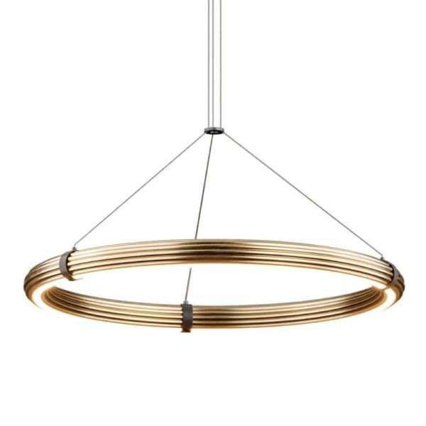 Candeeiro de teto LED horizontal regulável preto e dourado ELLI | LeonLeds