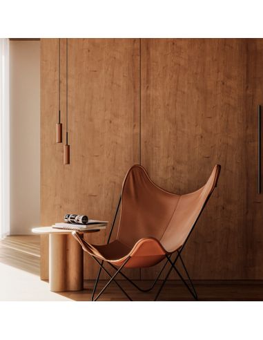 Plafonnier LED TURA dimmable photo d'ambiance noir et marron