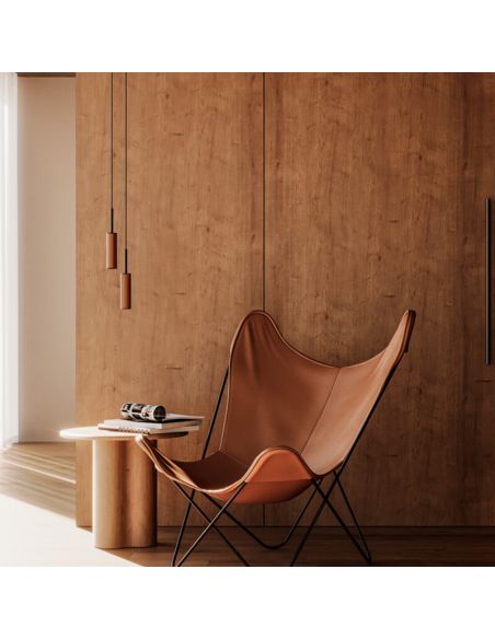 Plafonnier LED TURA dimmable photo d'ambiance noir et marron