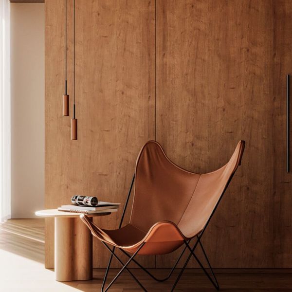 Plafonnier LED TURA dimmable photo d'ambiance noir et marron