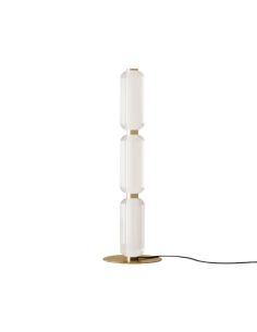 ELMA Lampadaire LED dimmable avec 3 abat-jour en verre cannelé | LéonLeds