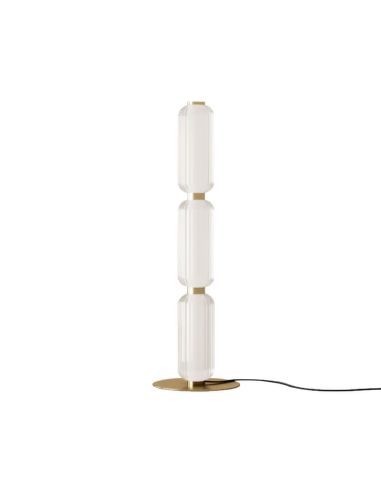 Lámpara de pie LED ELMA regulable 3 tulipas cristal estriado| LeonLeds