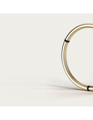 Candeeiro de pé ELLI LED regulável em metal e detalhes em mármore dourado