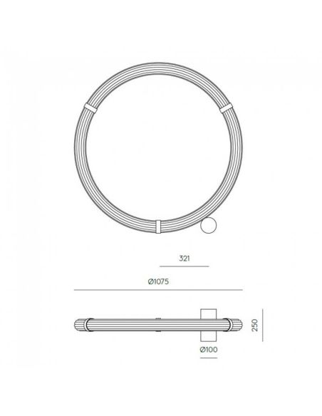 Lámpara de pie LED ELLI regulable metal y mármol oro medidas producto