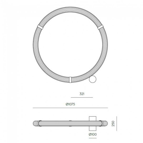 Candeeiro de pé ELLI LED regulável em metal e medições de produto em mármore dourado