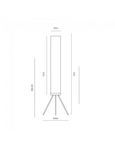 NOOI Lampadaire LED abat-jour en textile lin beige mesures du produit