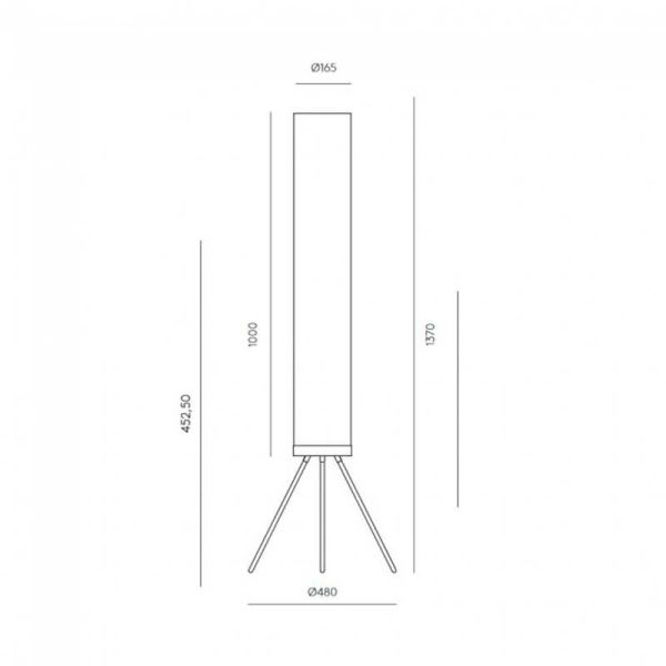 NOOI Lampadaire LED abat-jour en textile lin beige mesures du produit