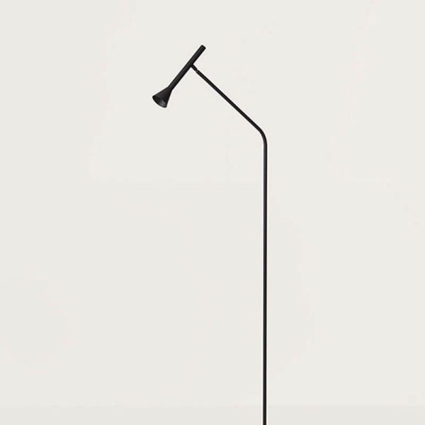 LYB Candeeiro de pé LED preto aço 5W 3000K IP20 foto ambiente