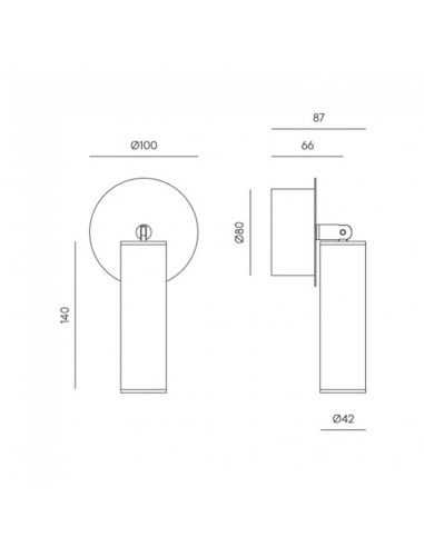 Aplique de pared LED TURA regulador táctil en base medidas producto