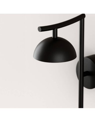 Aplique de pared LED TANA minimalista regulable, color negro detalle tulipa