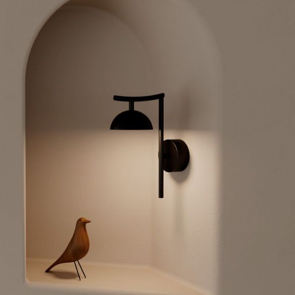 Aplique LED minimalista TANA regulável, atmosfera fotográfica em cor preta