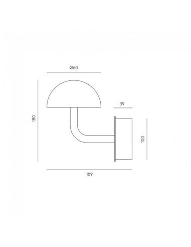 Aplique de pared LED DUSSA regulable tulipa mármol medidas producto