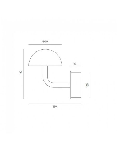 Aplique de pared LED DUSSA regulable tulipa mármol medidas producto