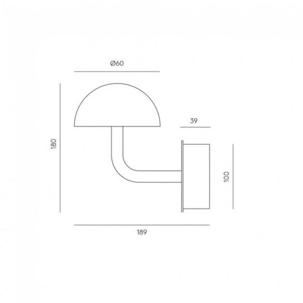 Applique murale LED DUSSA avec abat-jour en marbre à intensité variable mesures du produit