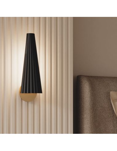 BION Aplique LED regulável preto/ouro mármore abajur foto ambiente