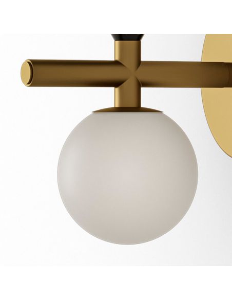 ONETA Aplique LED regulável em vidro mármore abajur com detalhes dourados