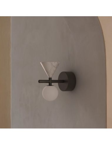 ONETA Aplique LED regulável em vidro mármore dourado em uma parede