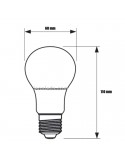 Dimensiones Bombilla LED A60 Regulable con rosca E27 Equivalente a 75W - 7,2W Philips | LeonLeds