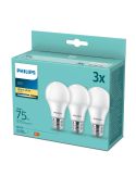 Bombilla LED Classic A60 -Pack 3- E27 Equivalente a 75W - 10W Cristal Opaco