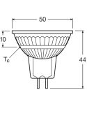 Medidas Bombilla LED MR16 muy potente 6,5W Reemplazo 50W 621Lm 36º Performace 4099854047817 | LeonLeds