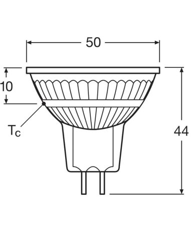Dimensions Ampoule LED Dimmable MR16 5W Remplacement 35W CRI90 36º Performance Spot MR16 GL 35 LedVance | LéonLeds