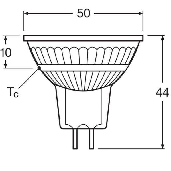 Dimensions Ampoule LED Dimmable MR16 5W Remplacement 35W CRI90 36º Performance Spot MR16 GL 35 LedVance | LéonLeds