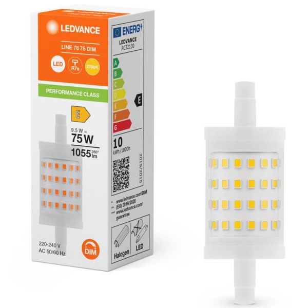 Bombilla LED R7S Regulable 78MM 9,5W Reemplazo 75W Performance Special Line 78 CL Dim | LeonLeds