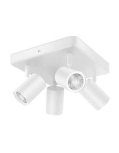 Plafón inteligente cuadrado de 4 focos ajustables Imageo blanco/negro IP20 Wifi, Control mediante aplicación o voz 2