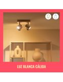 Plafón inteligente cuadrado de 4 focos ajustables Imageo blanco/negro IP20 Wifi, Control mediante aplicación o voz