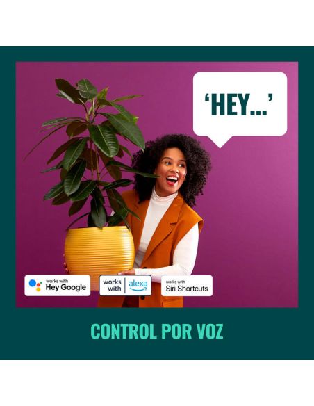 Plafón inteligente cuadrado de 4 focos ajustables Imageo blanco/negro IP20 Wifi, Control mediante aplicación o voz