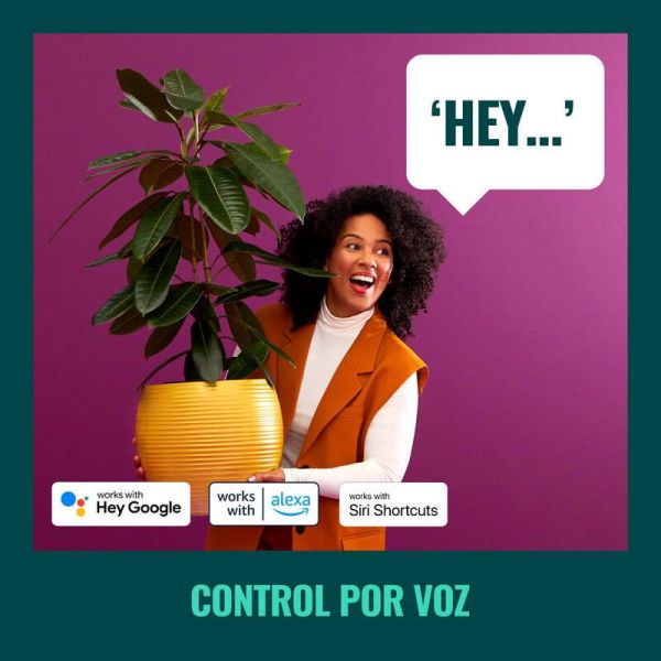 Plafón inteligente cuadrado de 4 focos ajustables Imageo blanco/negro IP20 Wifi, Control mediante aplicación o voz