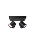 Plafón inteligente cuadrado de 4 focos ajustables Imageo blanco/negro IP20 Wifi, Control mediante aplicación o voz