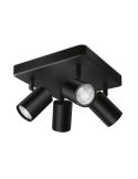 Plafon inteligente quadrado com 4 focos ajustáveis Imageo branco/preto IP20 Wifi, controle via aplicativo ou voz