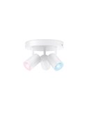 Plafonnier rond avec 3 spots polychromes orientables Imageo blanc/noir v Ø21 cm IP20 Wifi