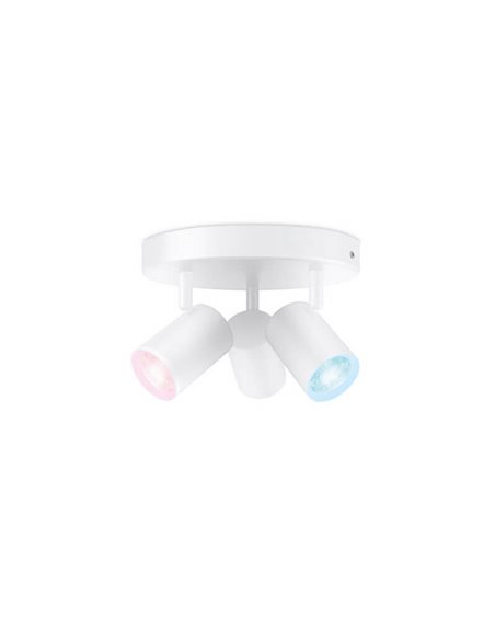 Plafón redondo de 3 focos ajustables a todo color Imageo blanco/negro v Ø21 cm IP20 Wifi