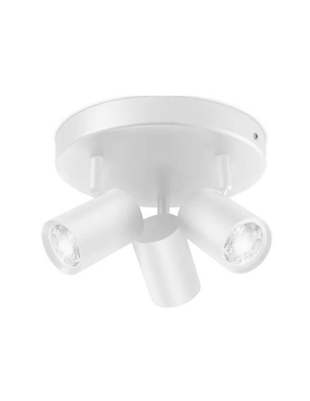 Plafón redondo de 3 focos ajustables a todo color Imageo blanco/negro v Ø21 cm IP20 Wifi