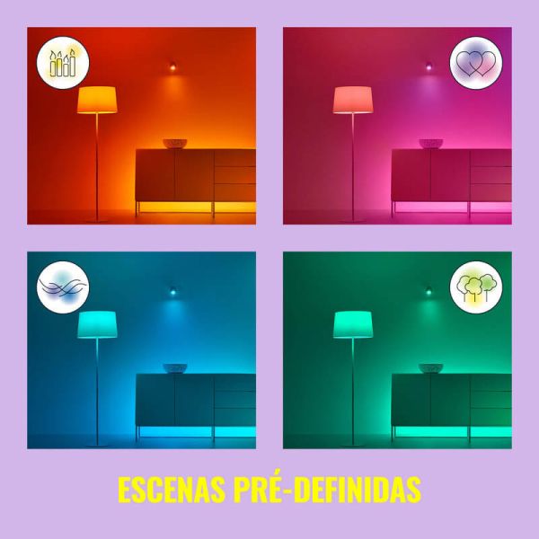 Plafón redondo de 3 focos ajustables a todo color Imageo blanco/negro v Ø21 cm IP20 Wifi