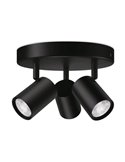 Plafonnier rond avec 3 spots polychromes orientables Imageo blanc/noir v Ø21 cm IP20 Wifi
