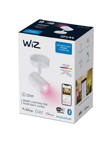 Foco ajustable Imageo blanco 22W 2200K - 6500K+ RGB Wifi, Control mediante aplicación o voz