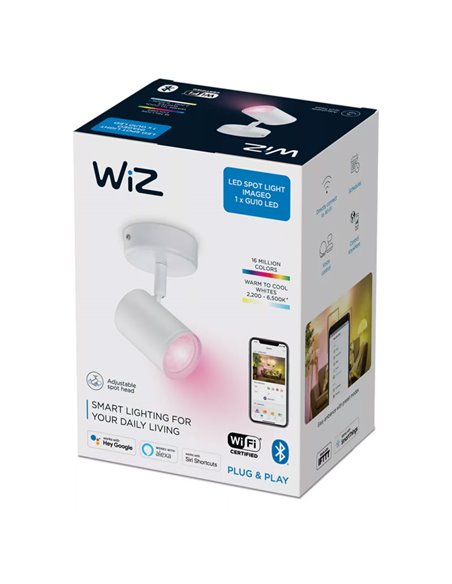 Foco ajustable Imageo blanco 22W 2200K - 6500K+ RGB Wifi, Control mediante aplicación o voz